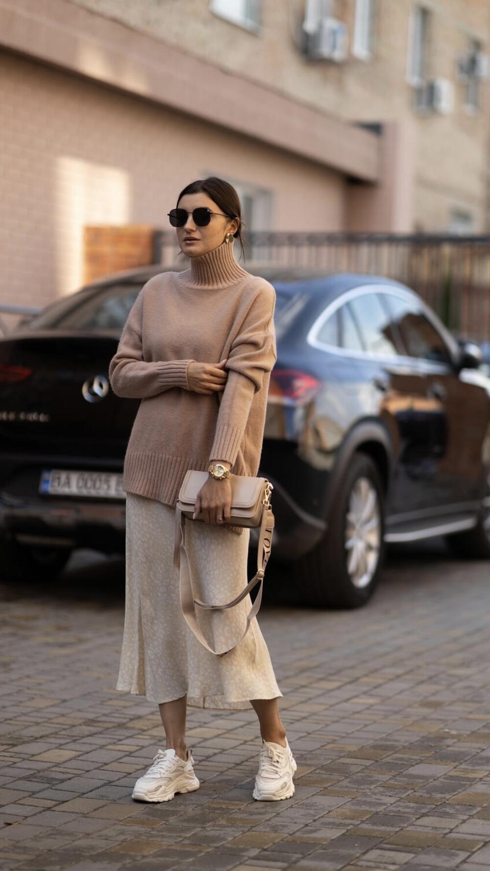 Спідниця довжини міді, плямиста BSL S, Жовтий