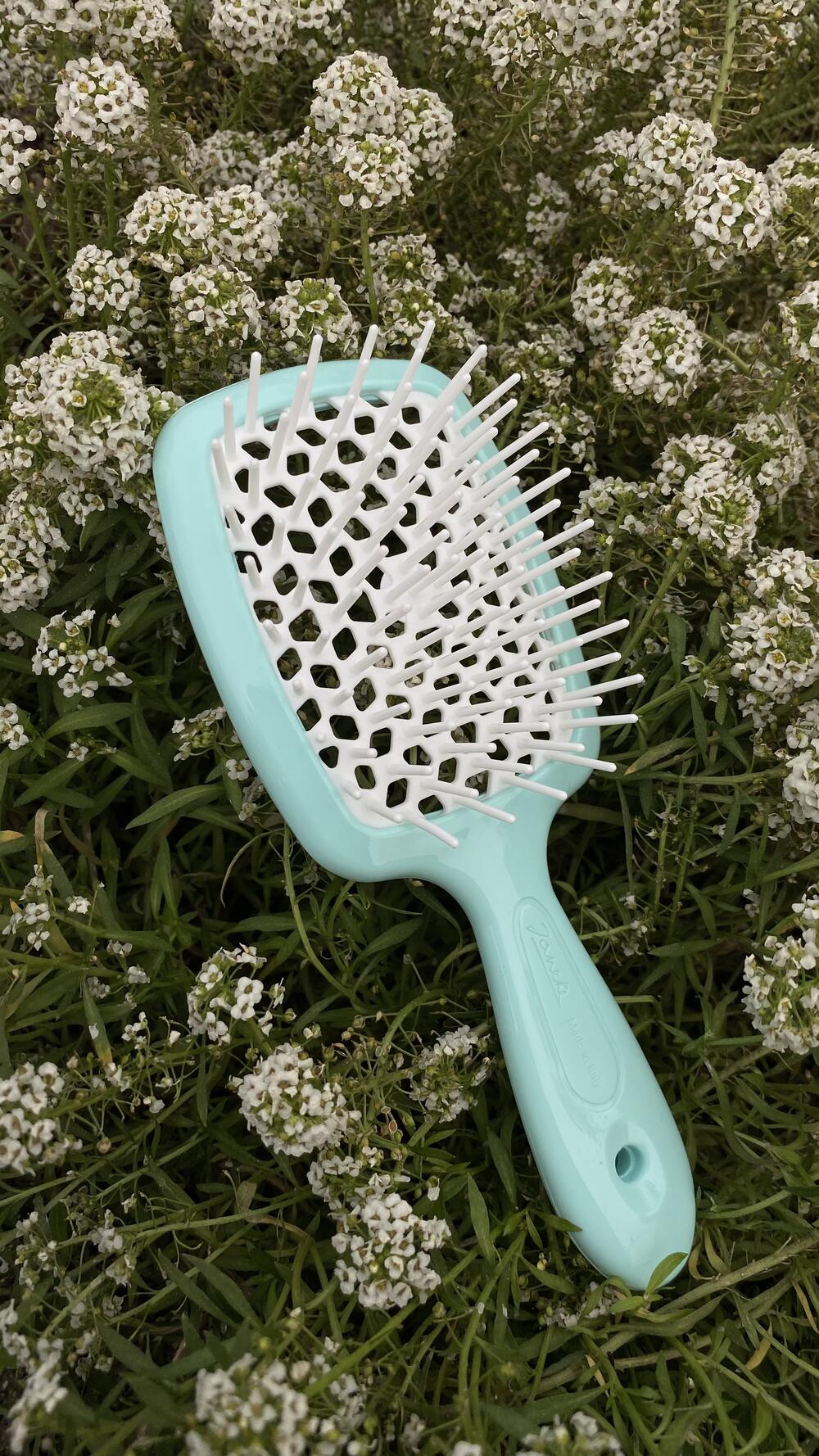 Гребінець для сушки феном серед. Janeke Середній, Тіфані, З ергономічною ручкою