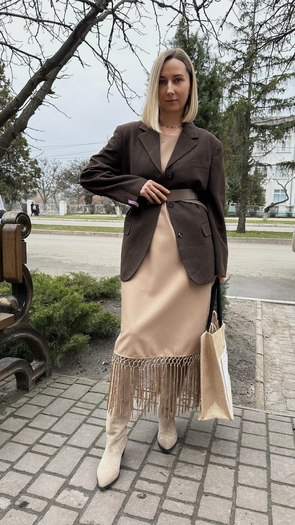 Сукня футляр на підкладі з бахромою Degrees S/M, Карамель, S/M, Карамель