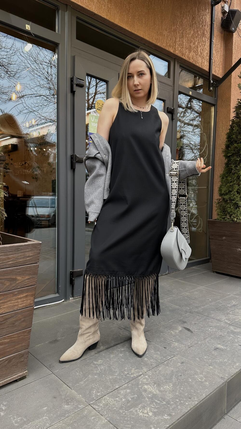 Сукня футляр на підкладі з бахромою Degrees L/XL, Чорний, L/XL, Чорний