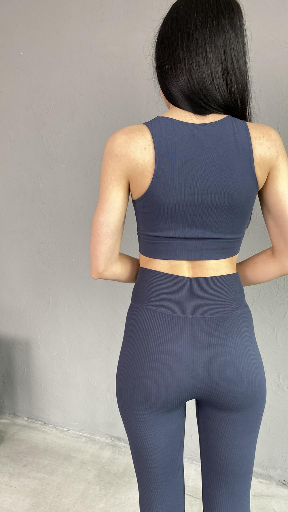 Топ у рубчик довгий, форма майки made in Italy M/L, Графітовий