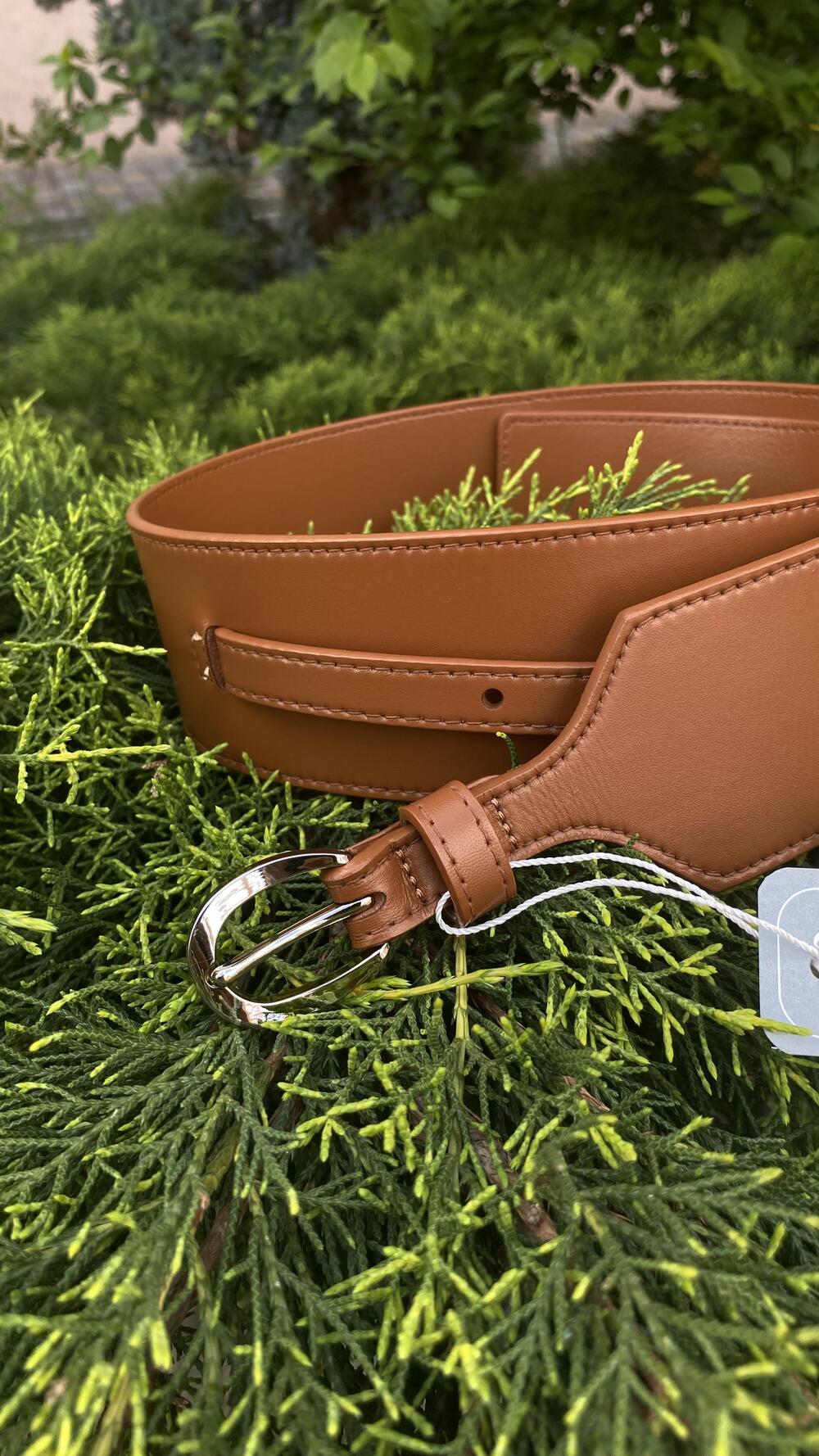 Ремінь шкіряний подвоєний 5,5 см Коричневий