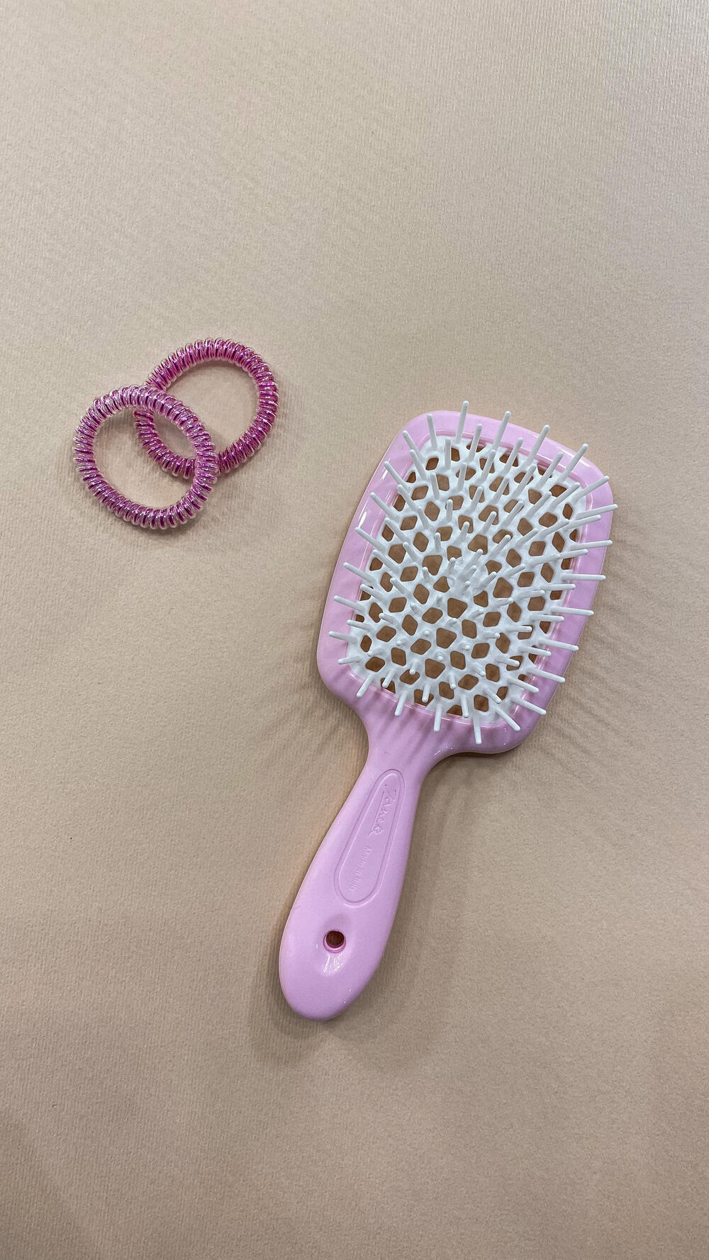 Гребінець для сушки феном серед. Janeke Середній, Рожевий, З ергономічною ручкою