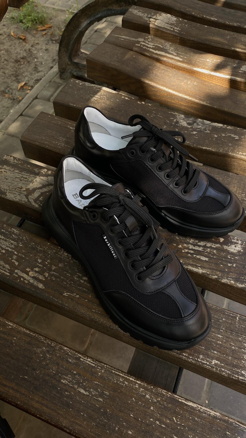 Кросівки шкіра та текстиль Оніка 25-015 Barbilioni 40, Чорний