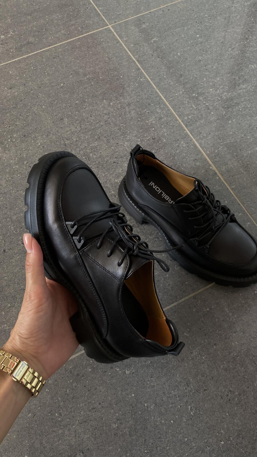 Туфлі шкіряні, закриті 23-038 Єва Barbilioni 41, Чорний