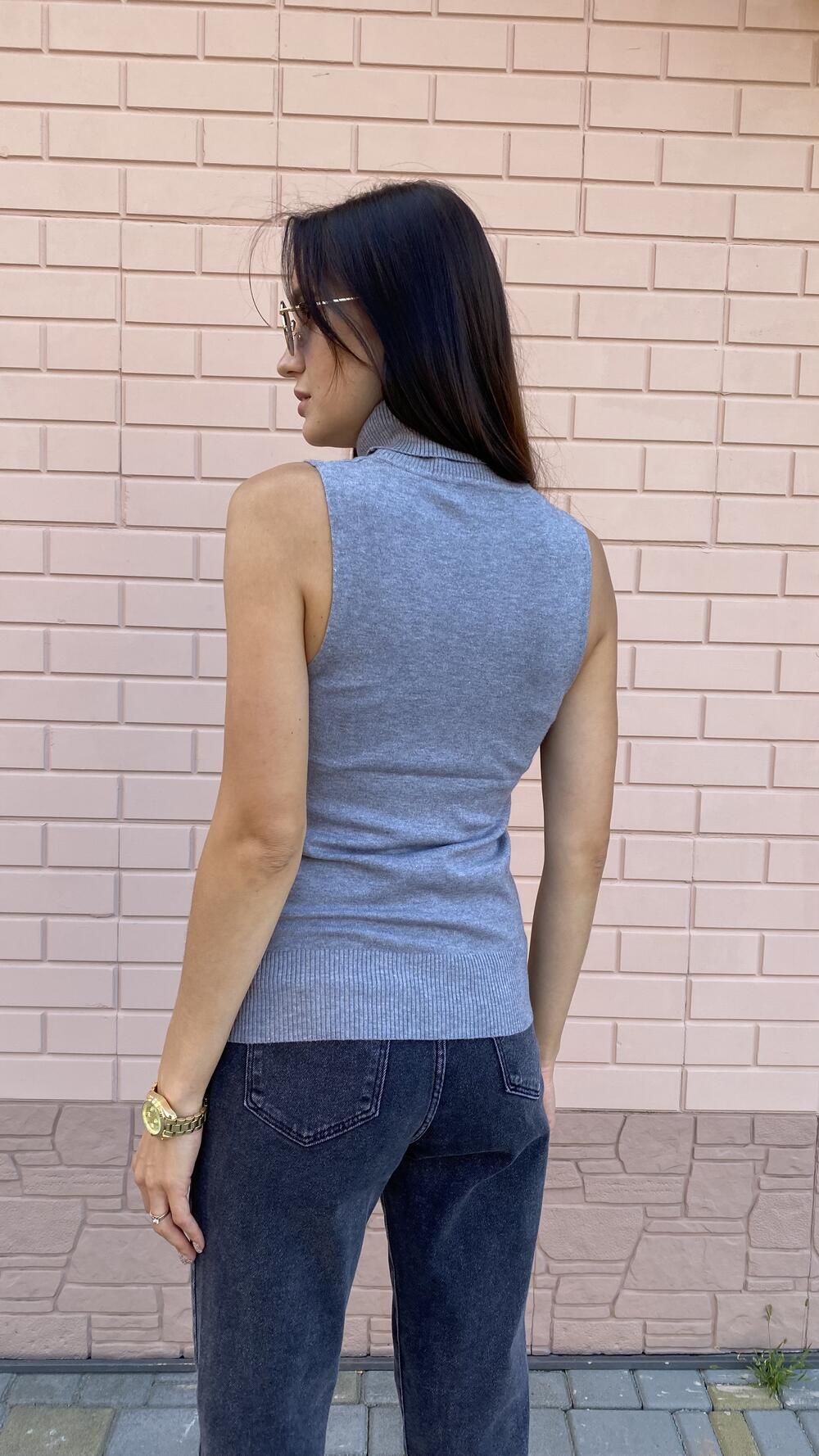 Американка з високим комірцем , гладенька 1885 Lara made in Italy S/M, Сірий