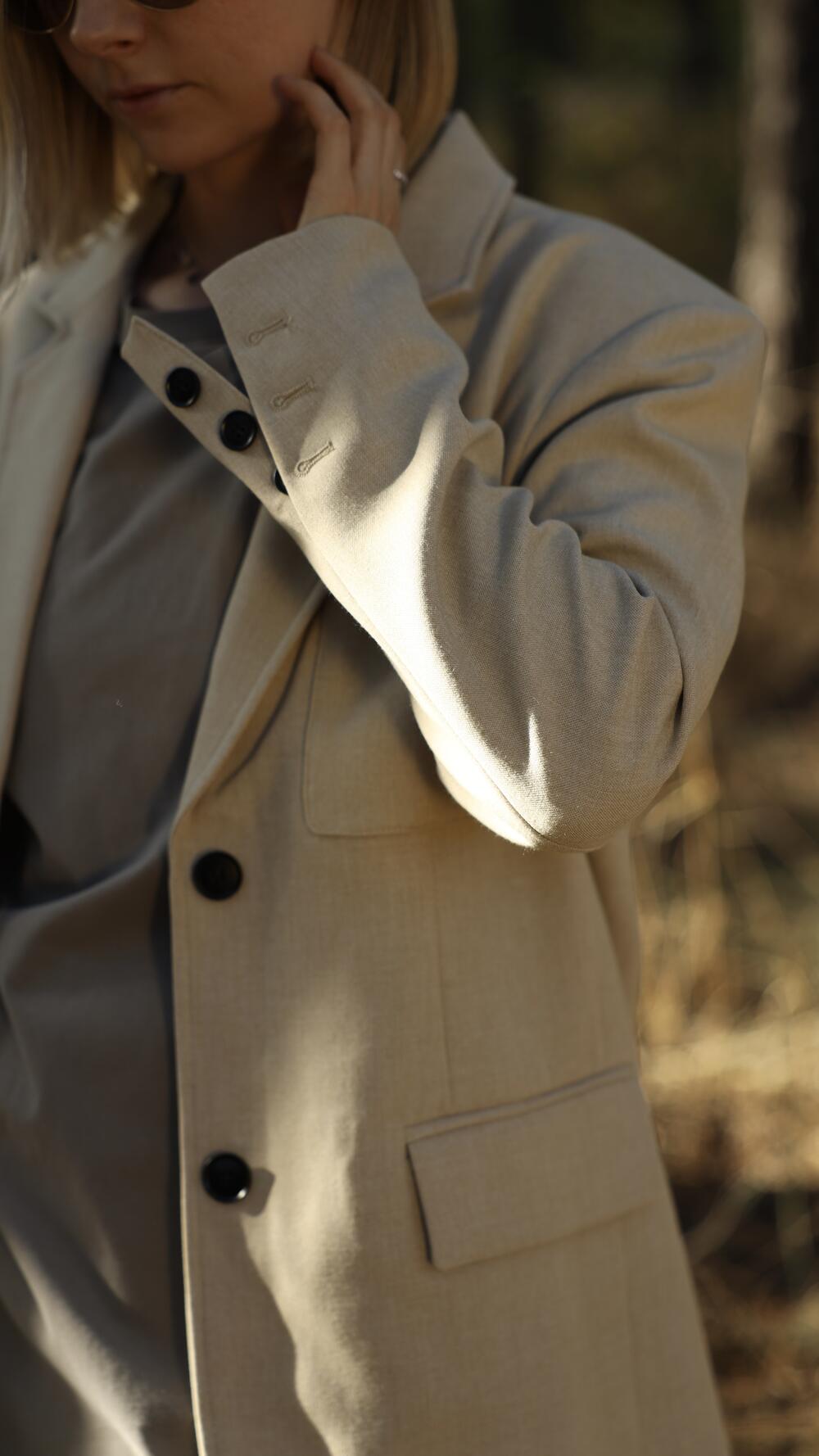 Піджак з накладною кишенею на грудях Olive Oversize, Бежевий