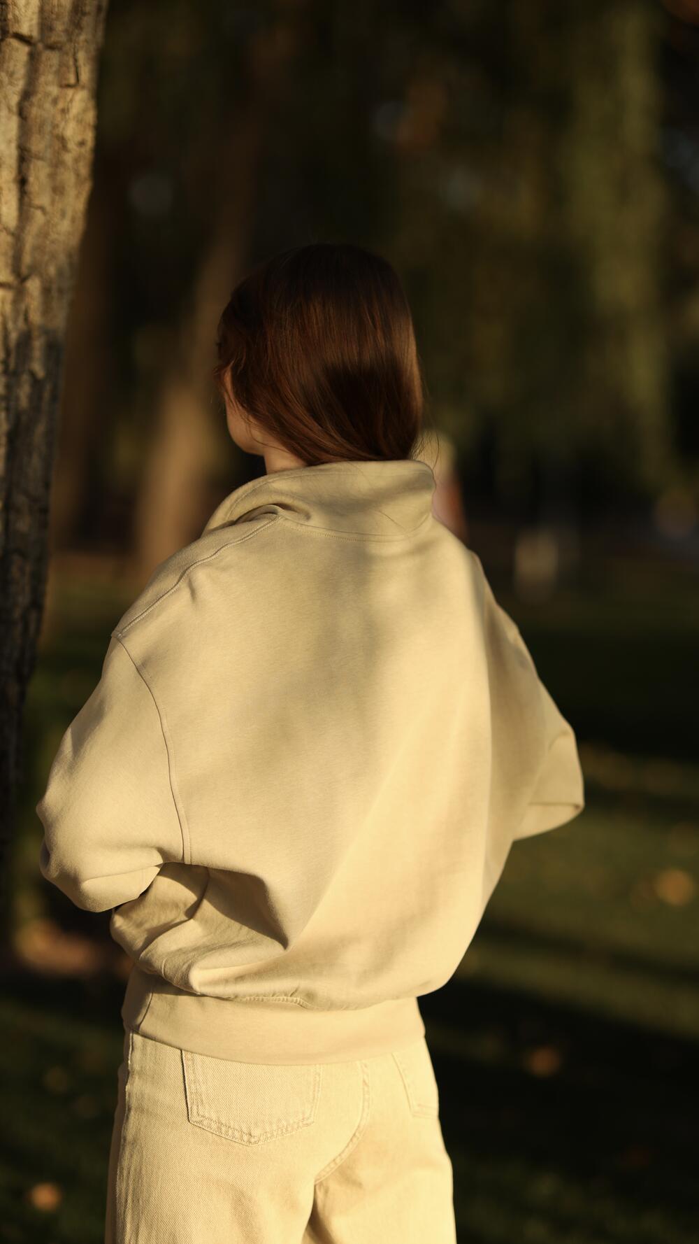 Світшот авіатор з кишенями попереду Oversize, Оливковий