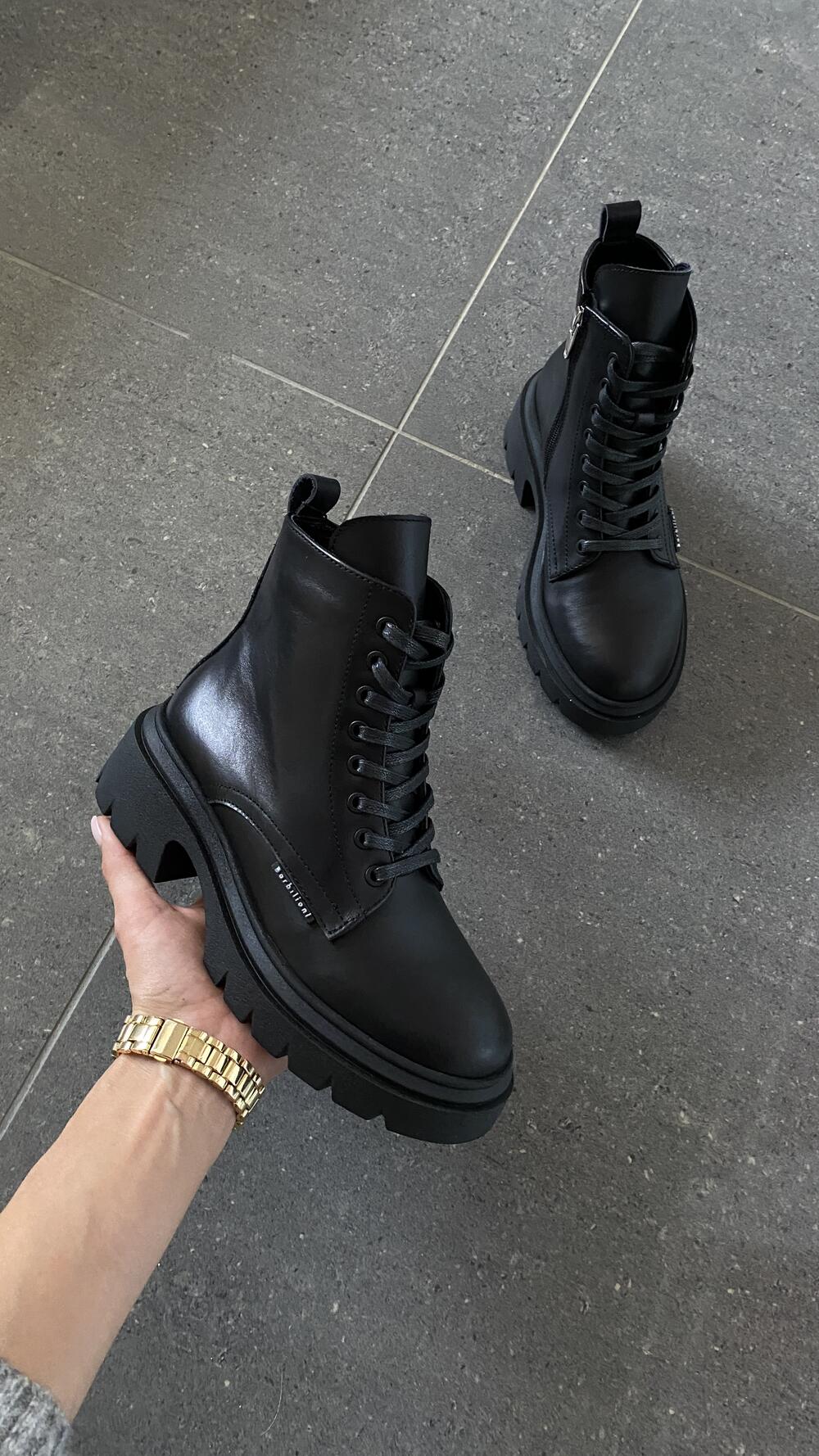 Черевики зимові на шнурівці 22-003(5)Barbilioni 41, Чорний