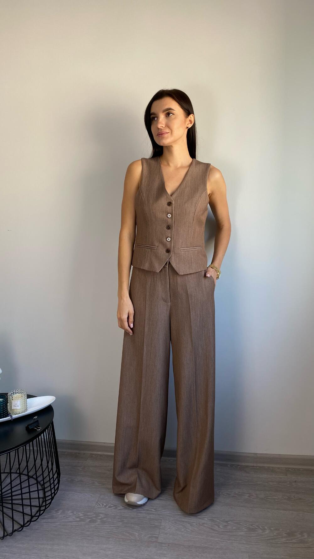 Жилет класичний з 5 гудзиками Clothe made in Italy M, Шоколадний