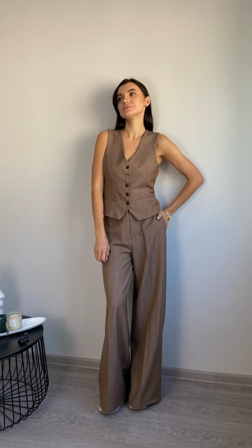 Жилет класичний з 5 гудзиками Clothe made in Italy M, Шоколадний