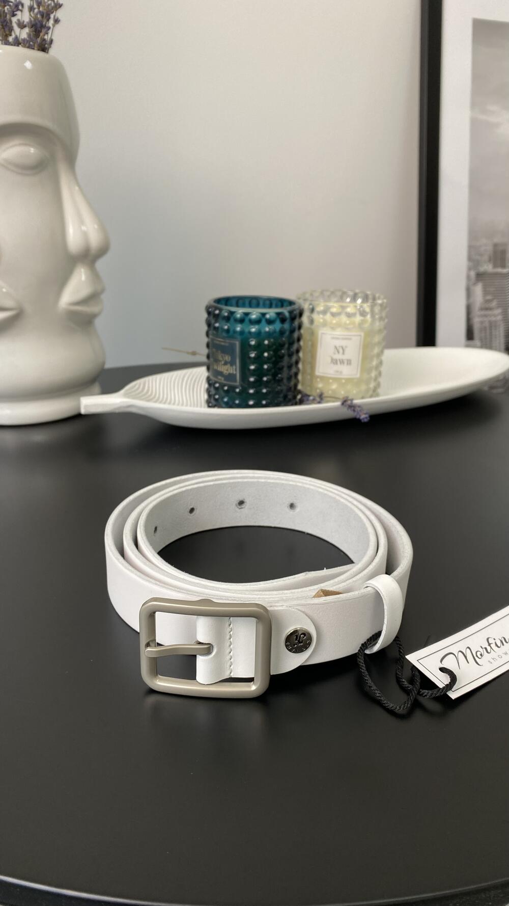 Ремінь шкіряний 05.30.00.162/163 з прямокутною бляхою 3 см Кремінь 