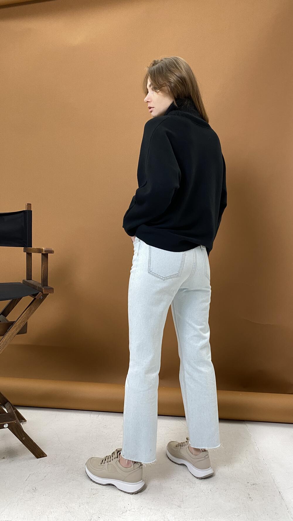 Светр з високим комірцем, рукав реглан 5908 Lara M/L, Чорний