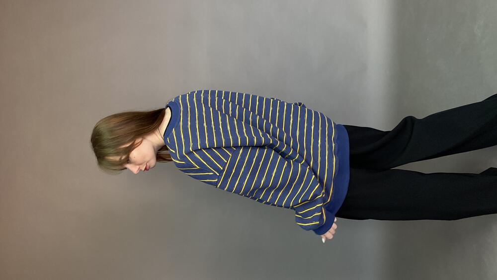 Світшот у смужку, з махри Oversize, Синій