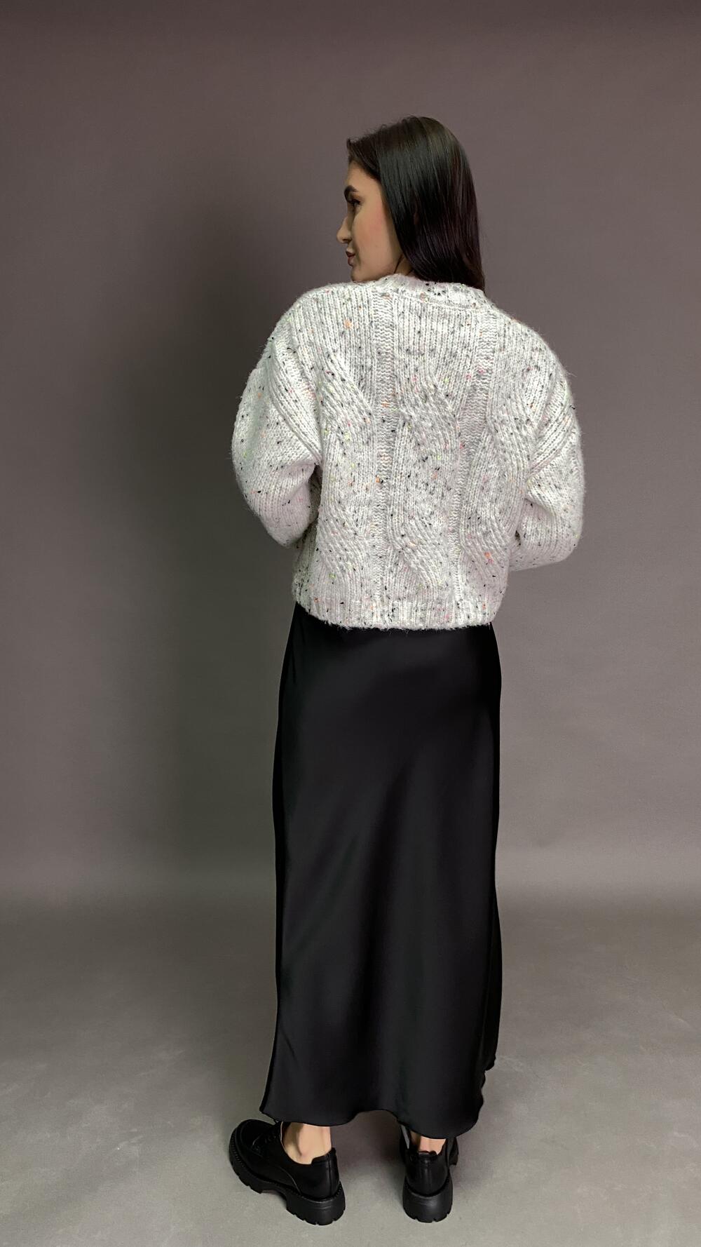 Джемпер з кольоровим вкрапленням Oversize, Сірий