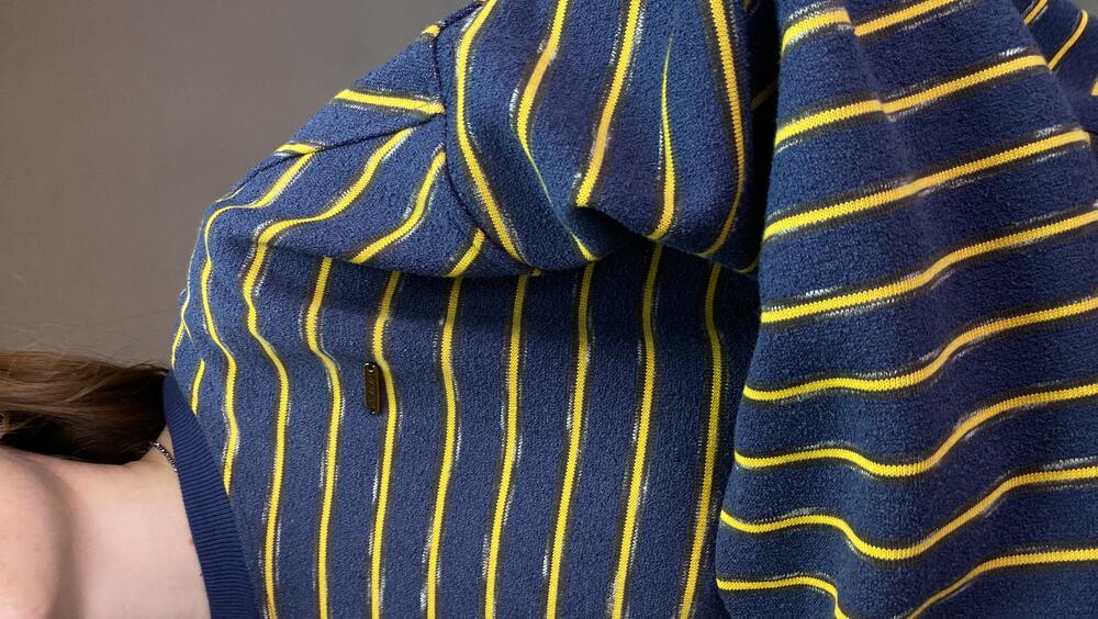 Світшот у смужку, з махри Oversize, Синій