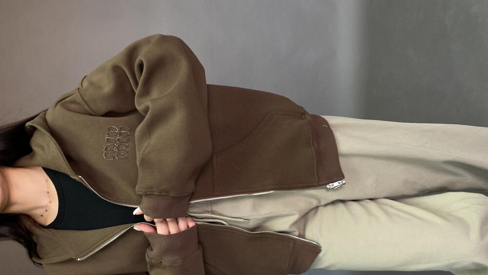 Худі щільне, з блискавкою, широке Humsmr Oversize, Шоколадний