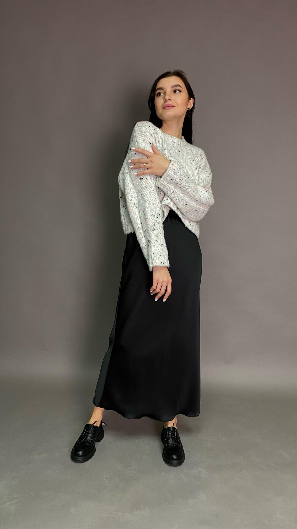 Джемпер з кольоровим вкрапленням Oversize, Сірий