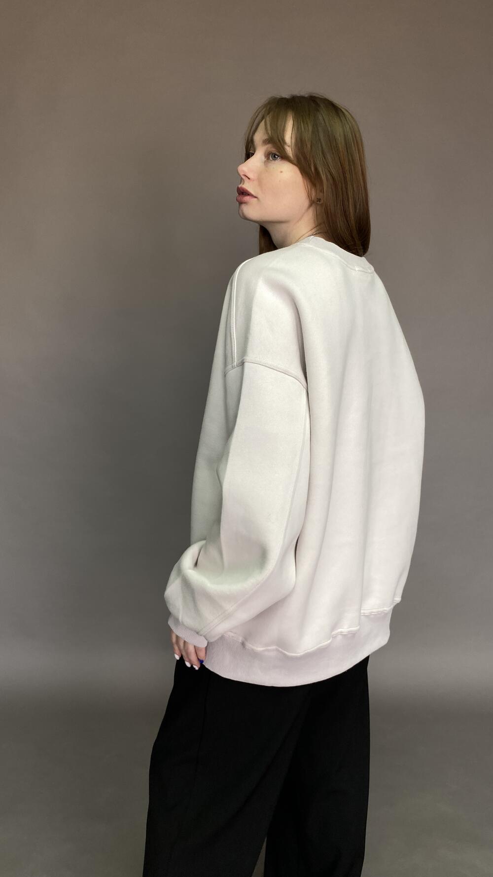 Світшот без принту, обʼємний, щільний Oversize, Тауп