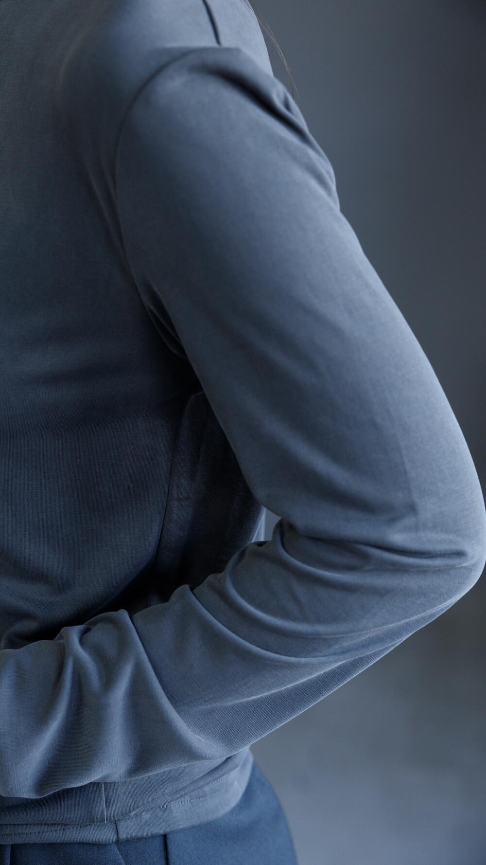 Лонгслів тоненький, віскозний S/M, Сірий