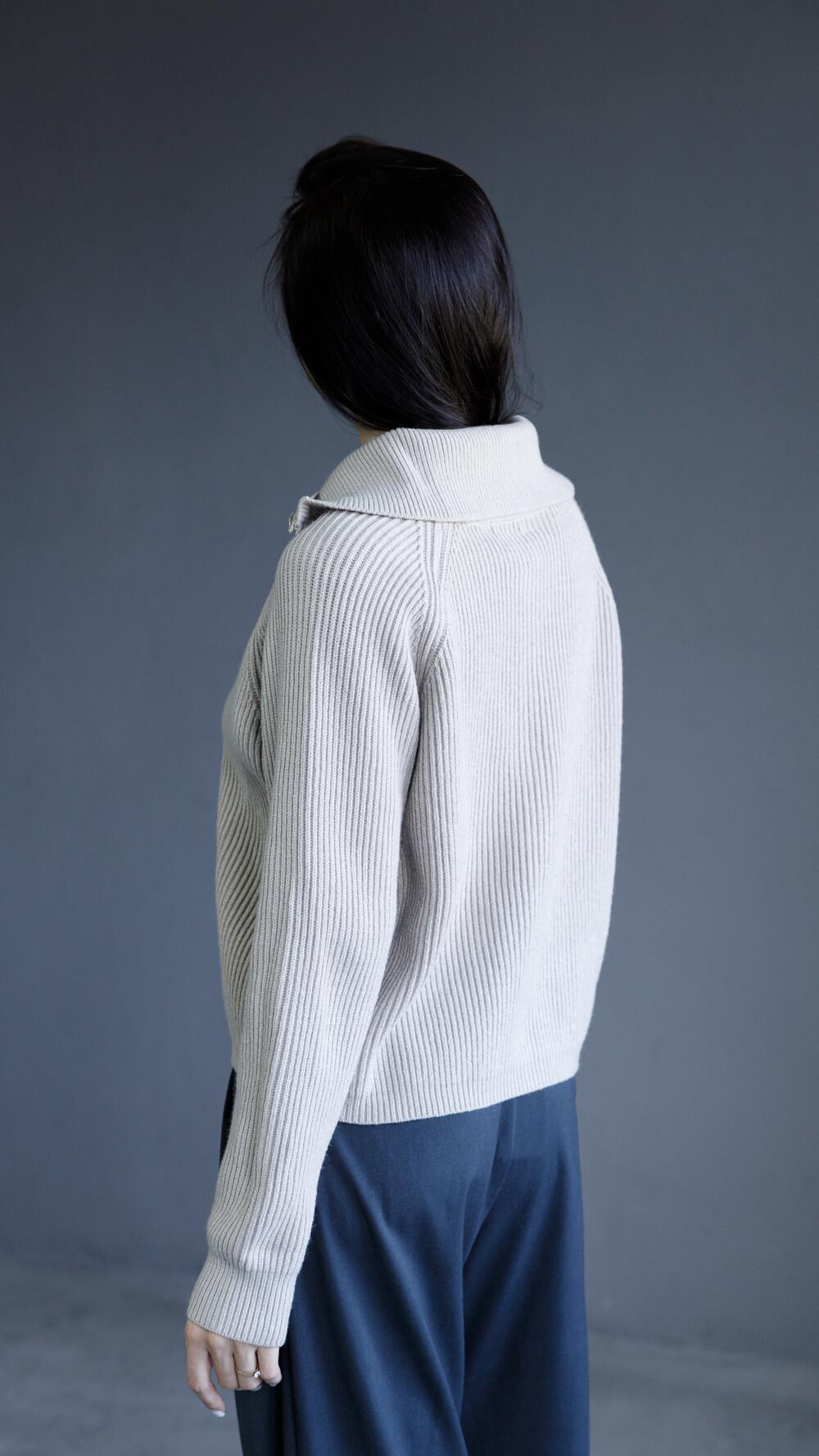 Кардиган на блискавці з високим комірцем Oversize, Тауп