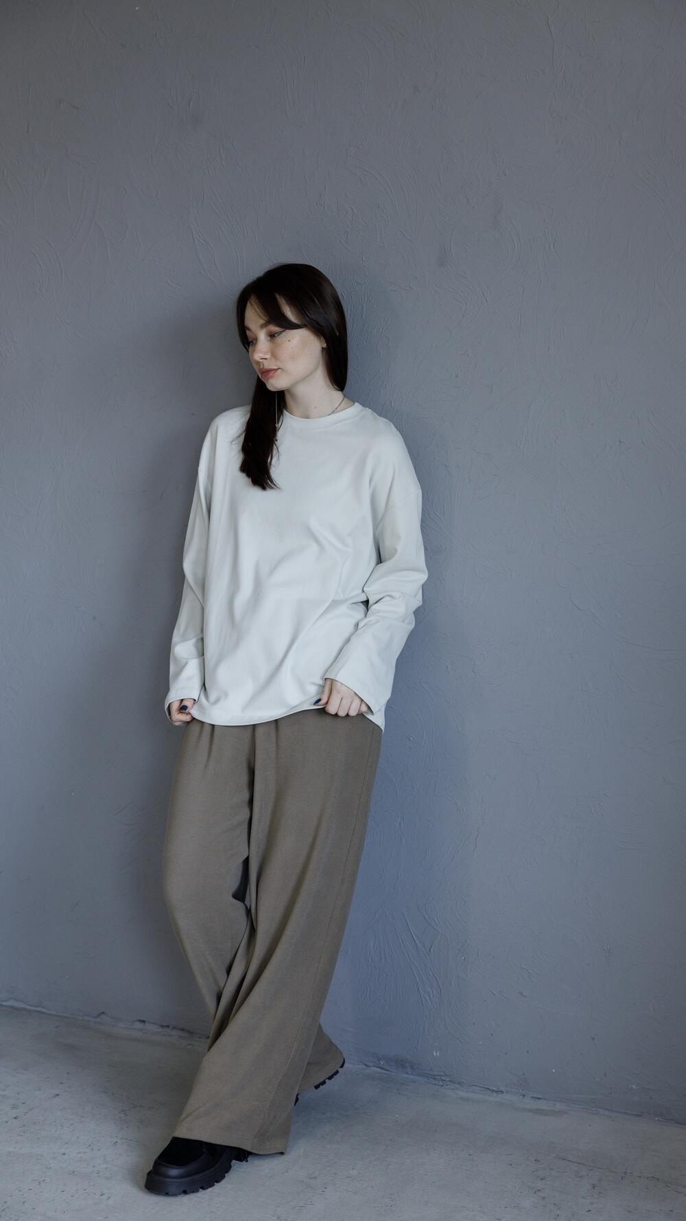 Лонгслів без принту the mind Oversize, Тауп