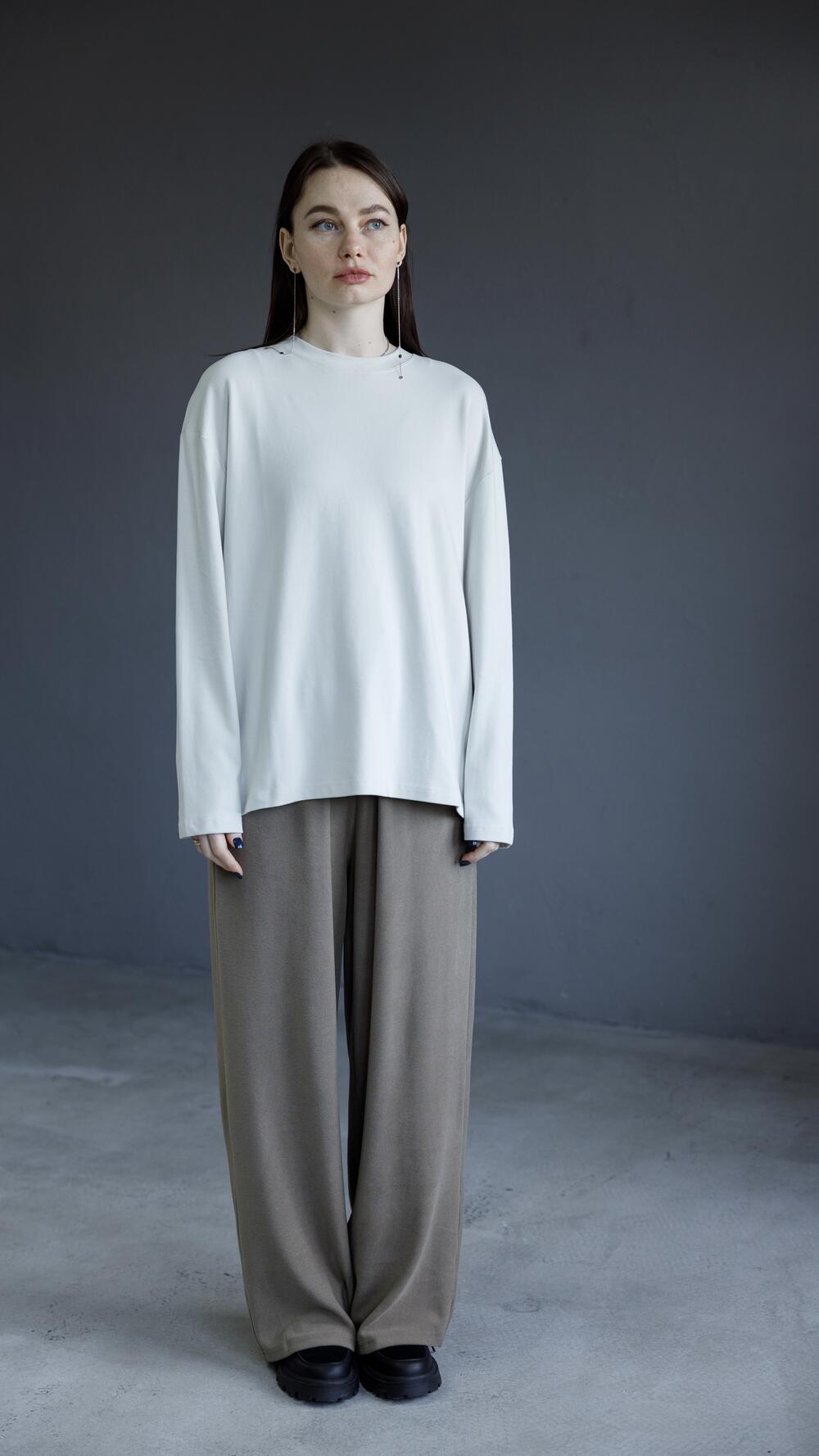 Лонгслів без принту the mind Oversize, Тауп