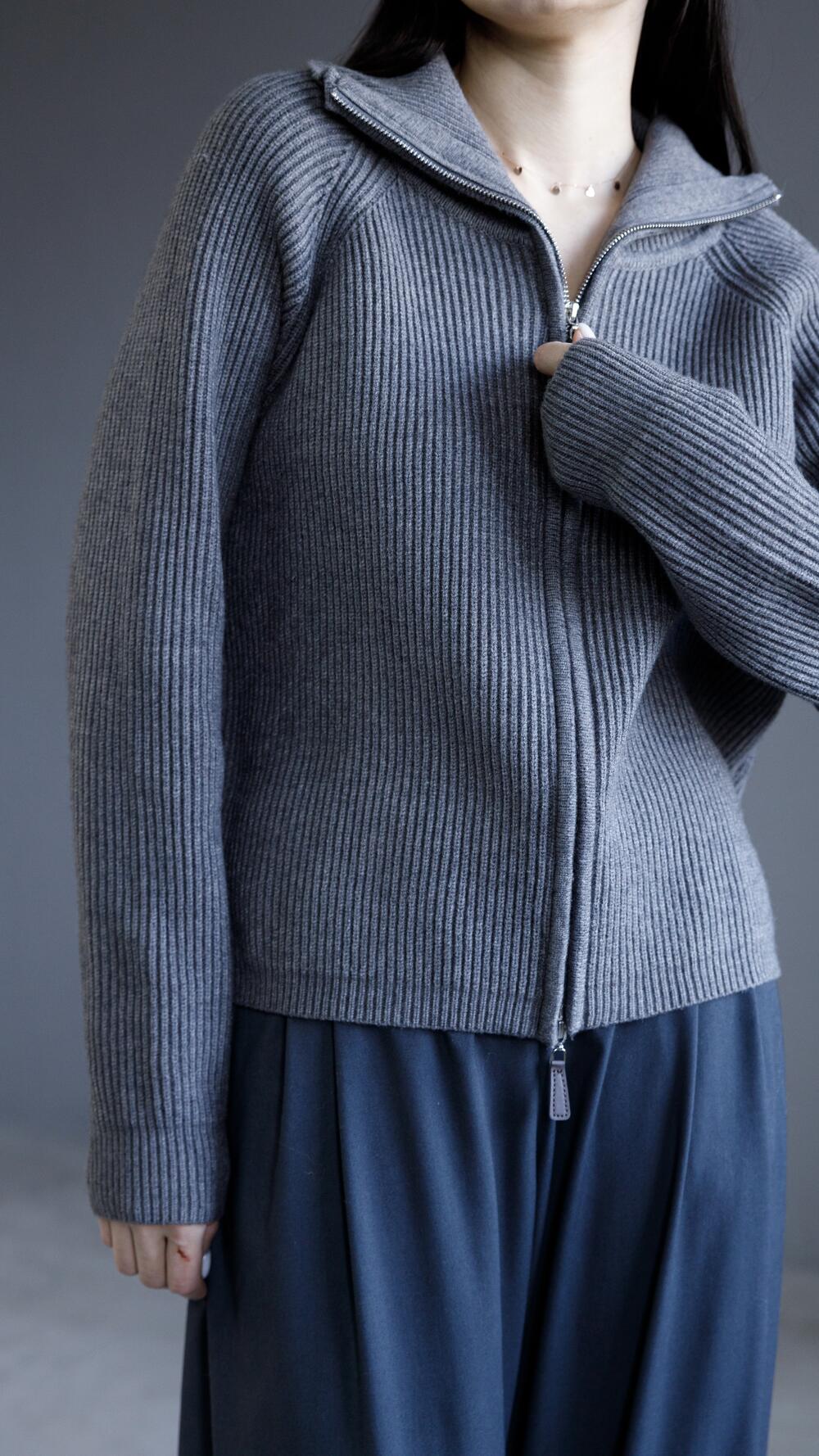 Кардиган на блискавці з високим комірцем Oversize, Графітовий