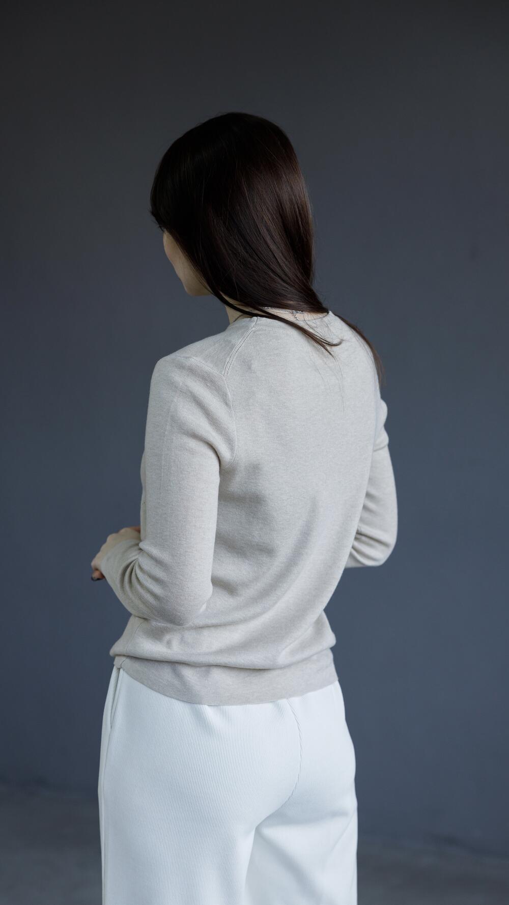 Кофтинка трикотажна, приталена S/M, Бежевий