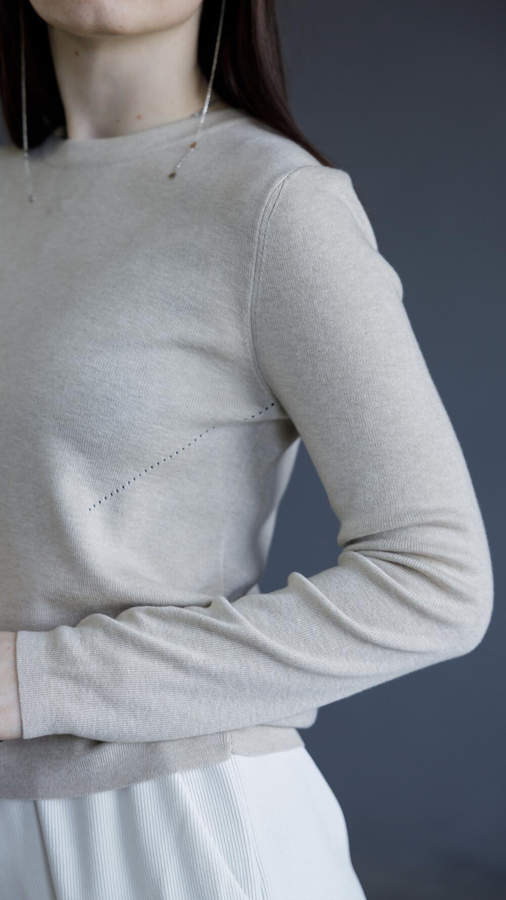 Кофтинка трикотажна, приталена S/M, Бежевий