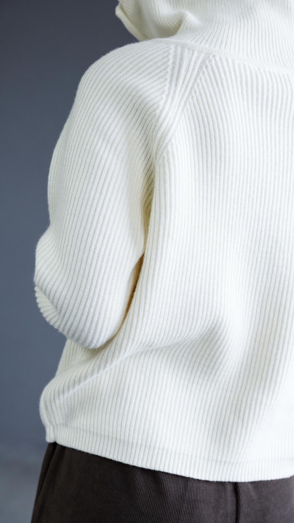 Кардиган на блискавці з високим комірцем Oversize, Молочний