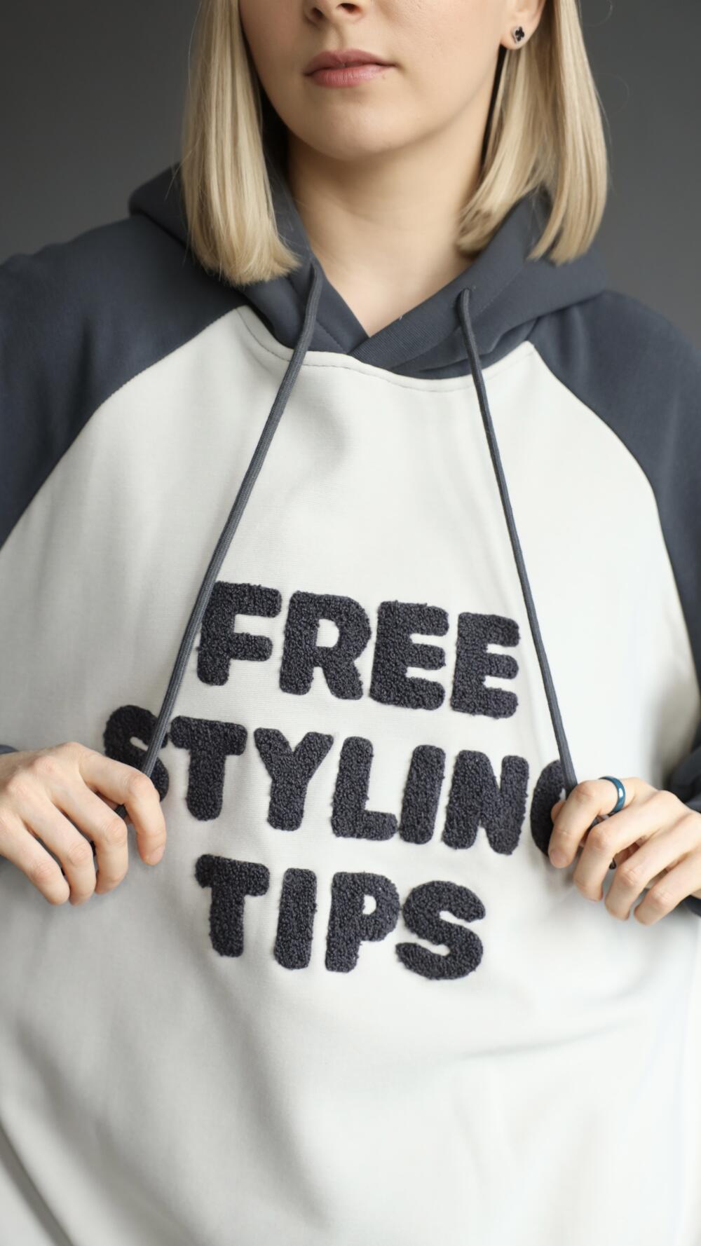 Худі утеплене з принтом Free Oversize, Сірий