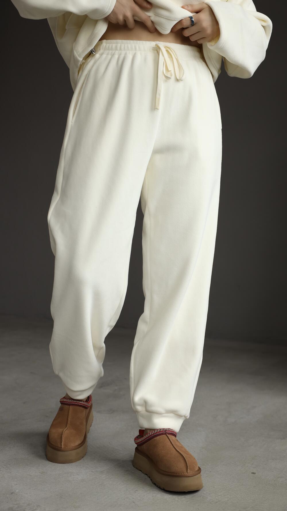 Костюм Тедді, теплий, худі та джогери з вишивкою Exploration M, Молочний