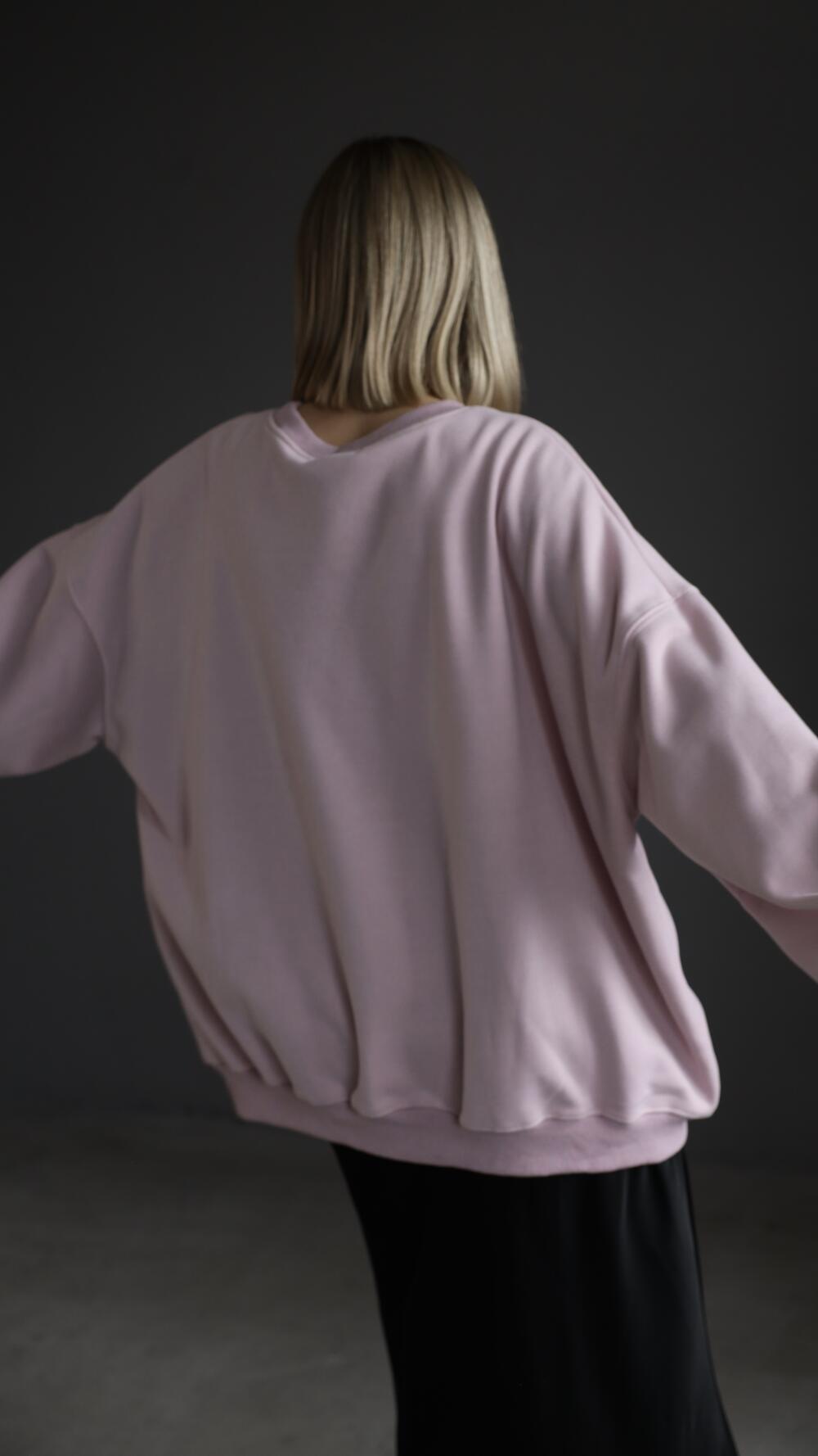 Світшот з принтом Opened, утеплений Oversize, Рожевий