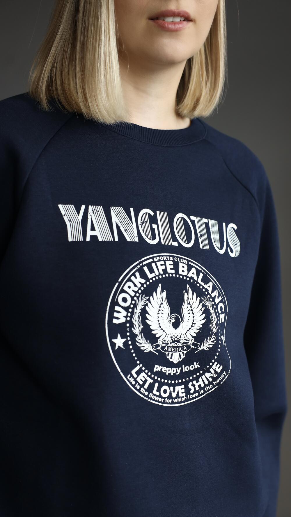 Світшот з принтом Yanglotus S/M, Синій