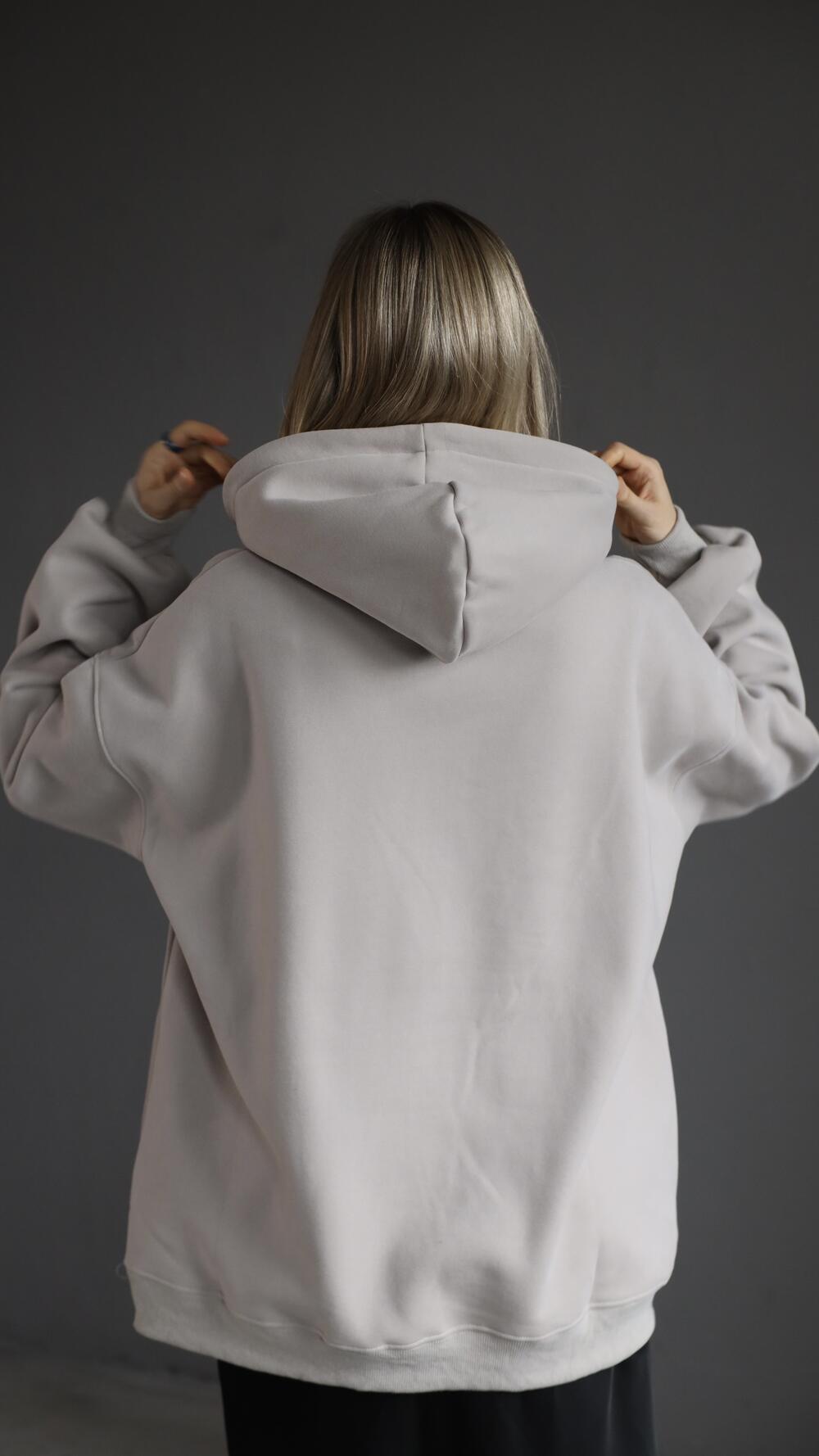 Худі утеплене з принтом readytu Oversize, Бежевий