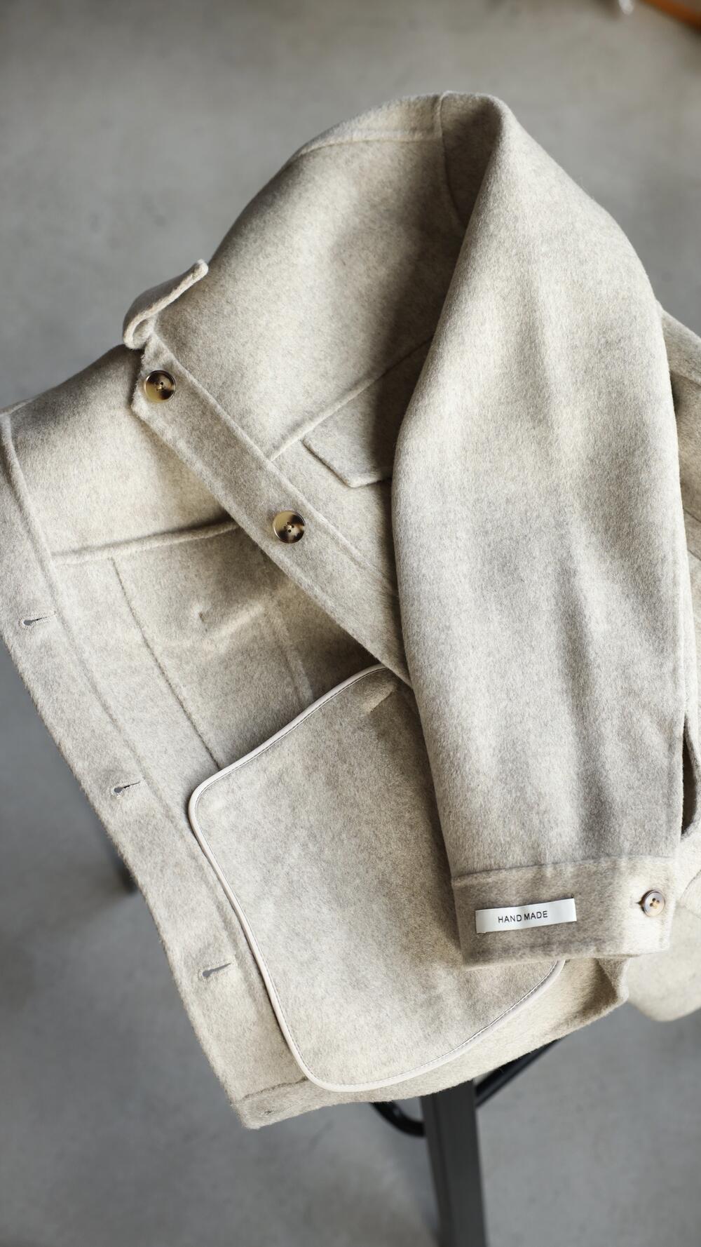 Бомбер шерстяний з нашивкою на рукаві S/M, Бежевий