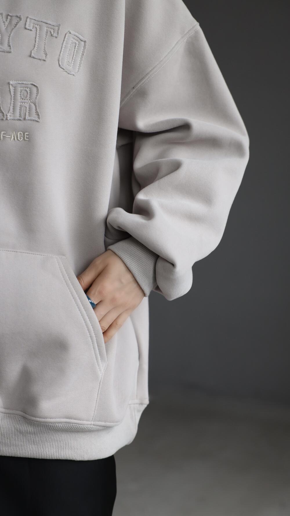 Худі утеплене з принтом readytu Oversize, Бежевий