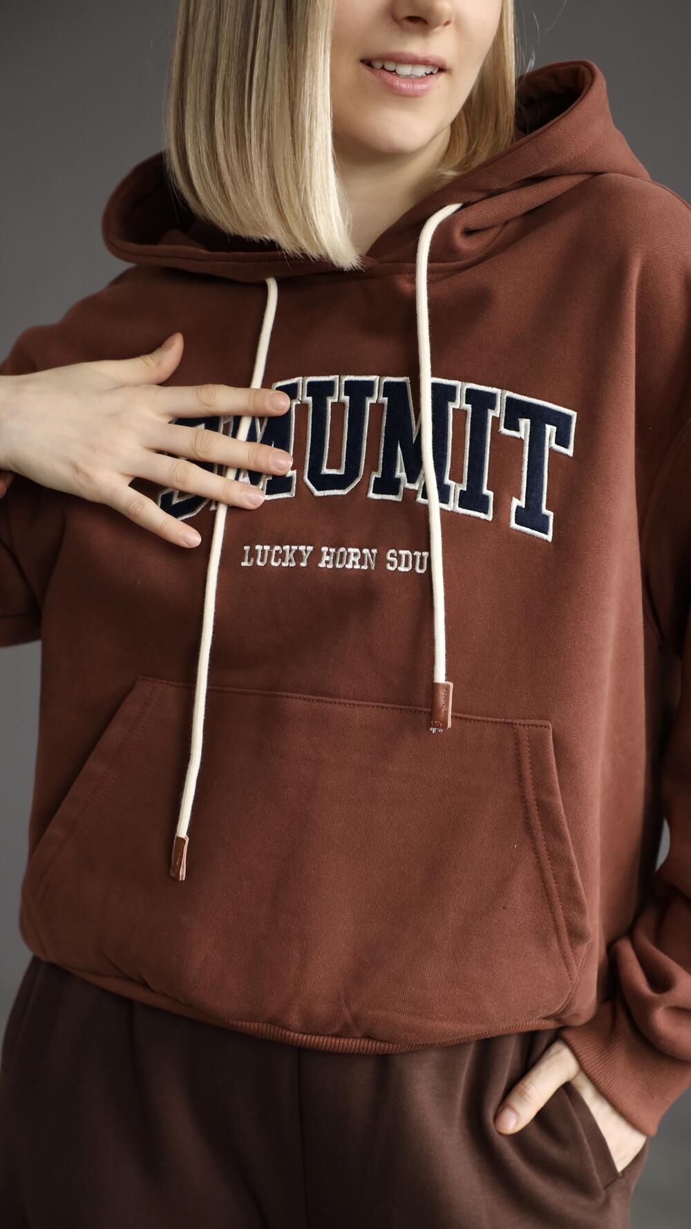 Худі утеплене Smum S/M, Терракот