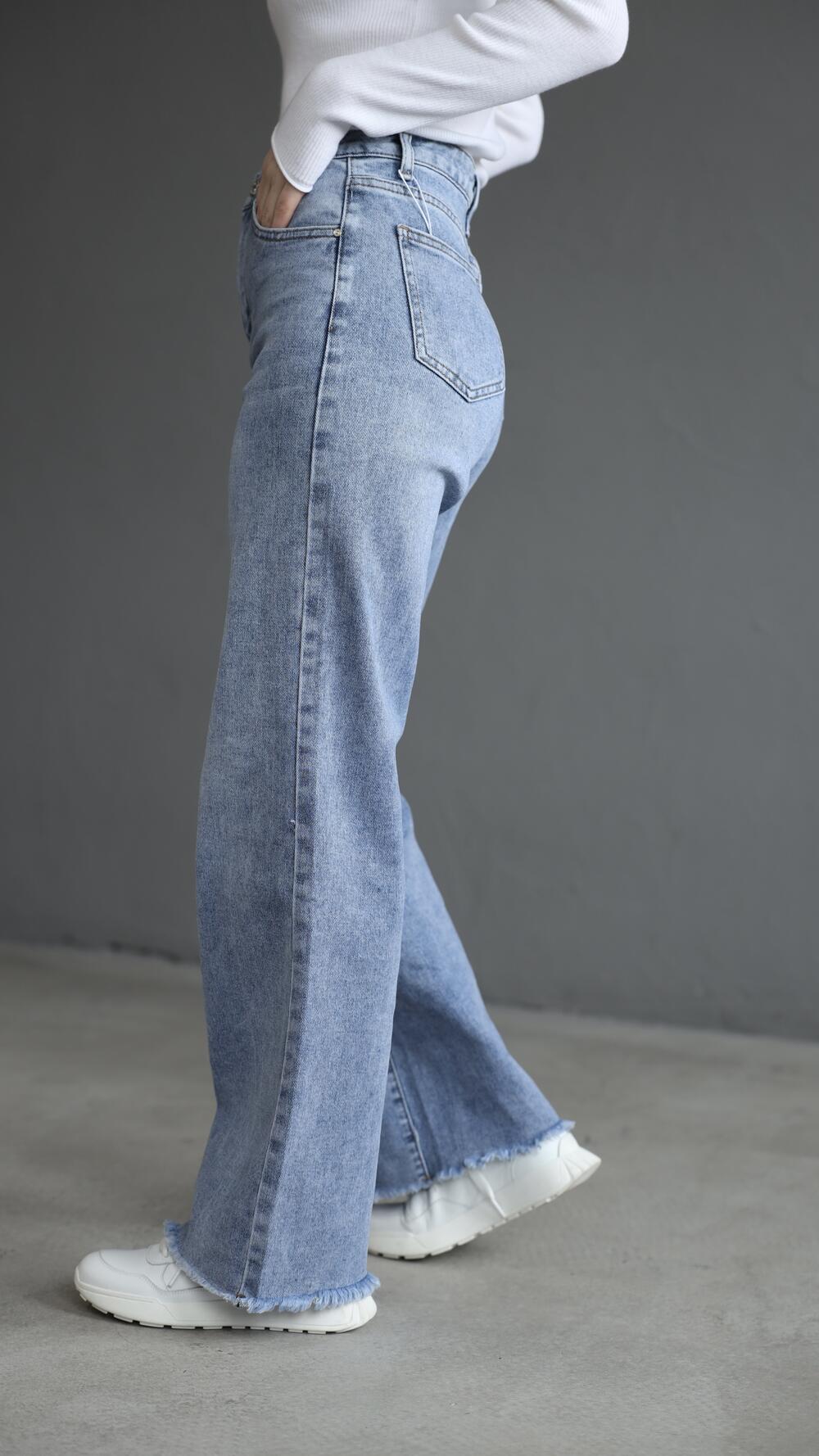 Джинси широкого фасону PHG-F31466 made in Italy L, Блакитний