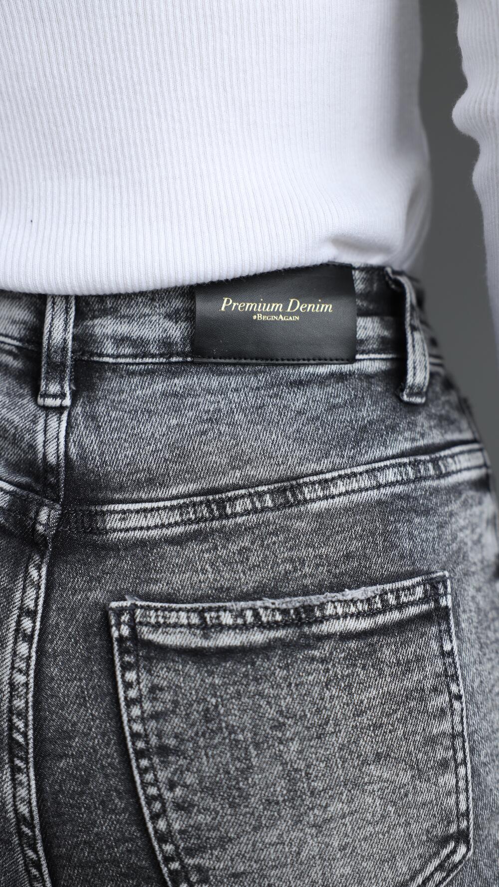 Джинси прямого фасону з обрізним низом N2621 Miss Bonbon made in Italy L, Сірий