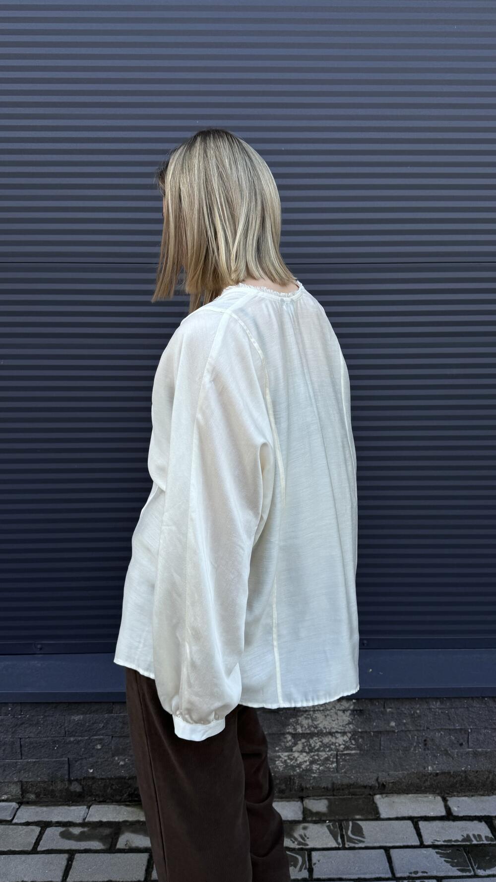 Сорочка складноскроєна, з ґудзиками Morfin Oversize, Кремовий