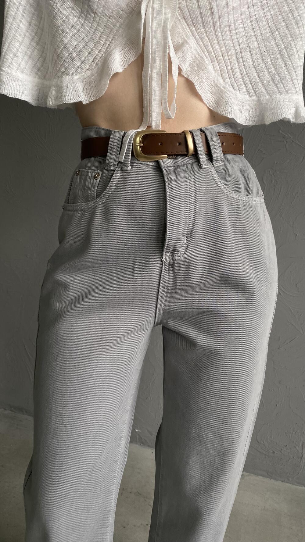 Джинси прямого фасону з ременем M, Сірий