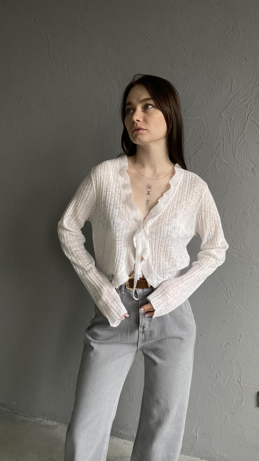 Джинси прямого фасону з ременем M, Сірий