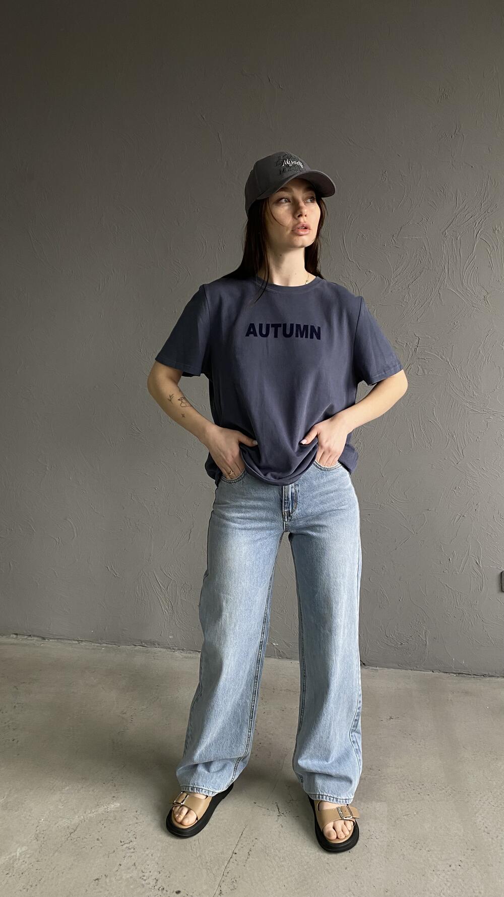 Джинси широкого фасону з потертостями Fabi 