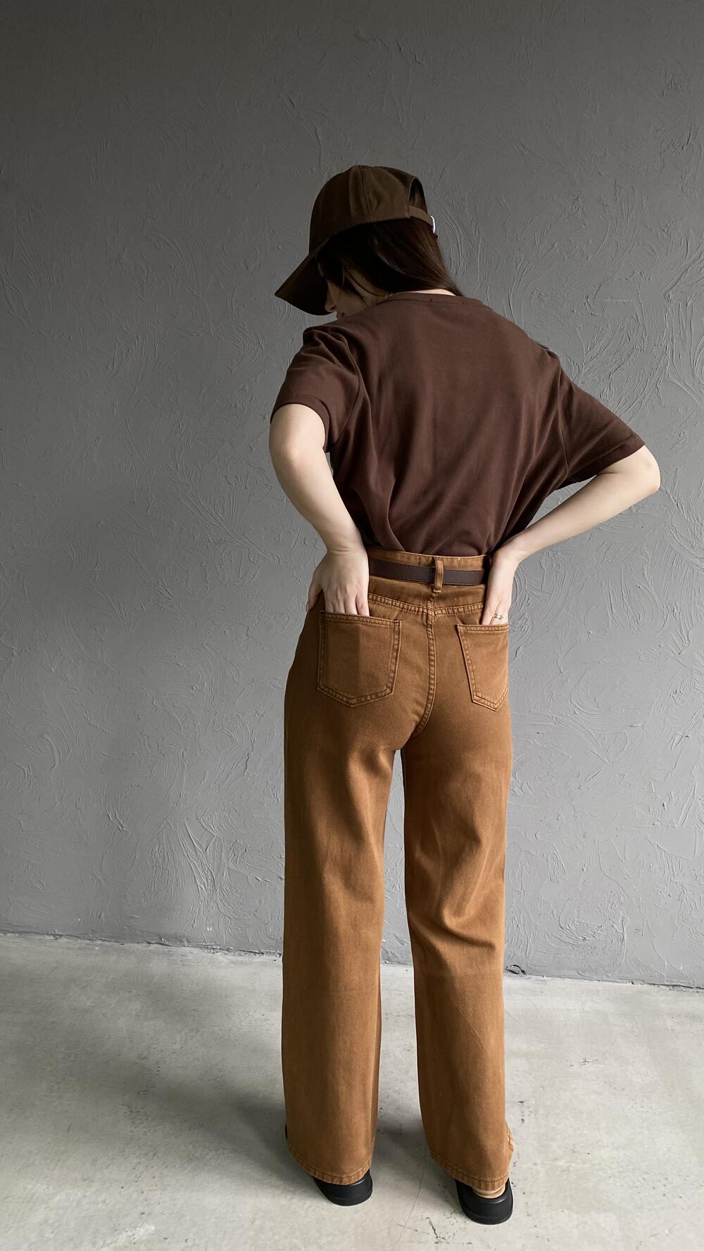 Джинси прямого фасону з ременем S, Кемел