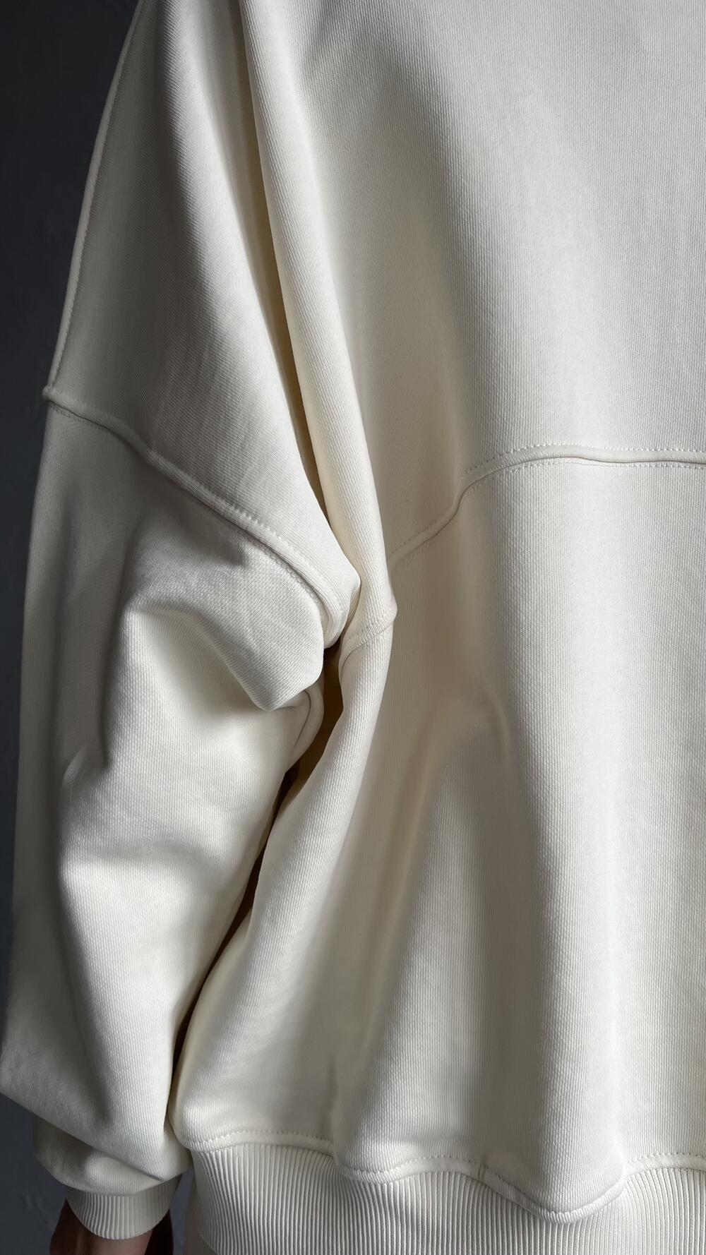 Костюм з олімпійкою з блискавкою та широкими брюками зі стрілкою Deppot M, Молочний