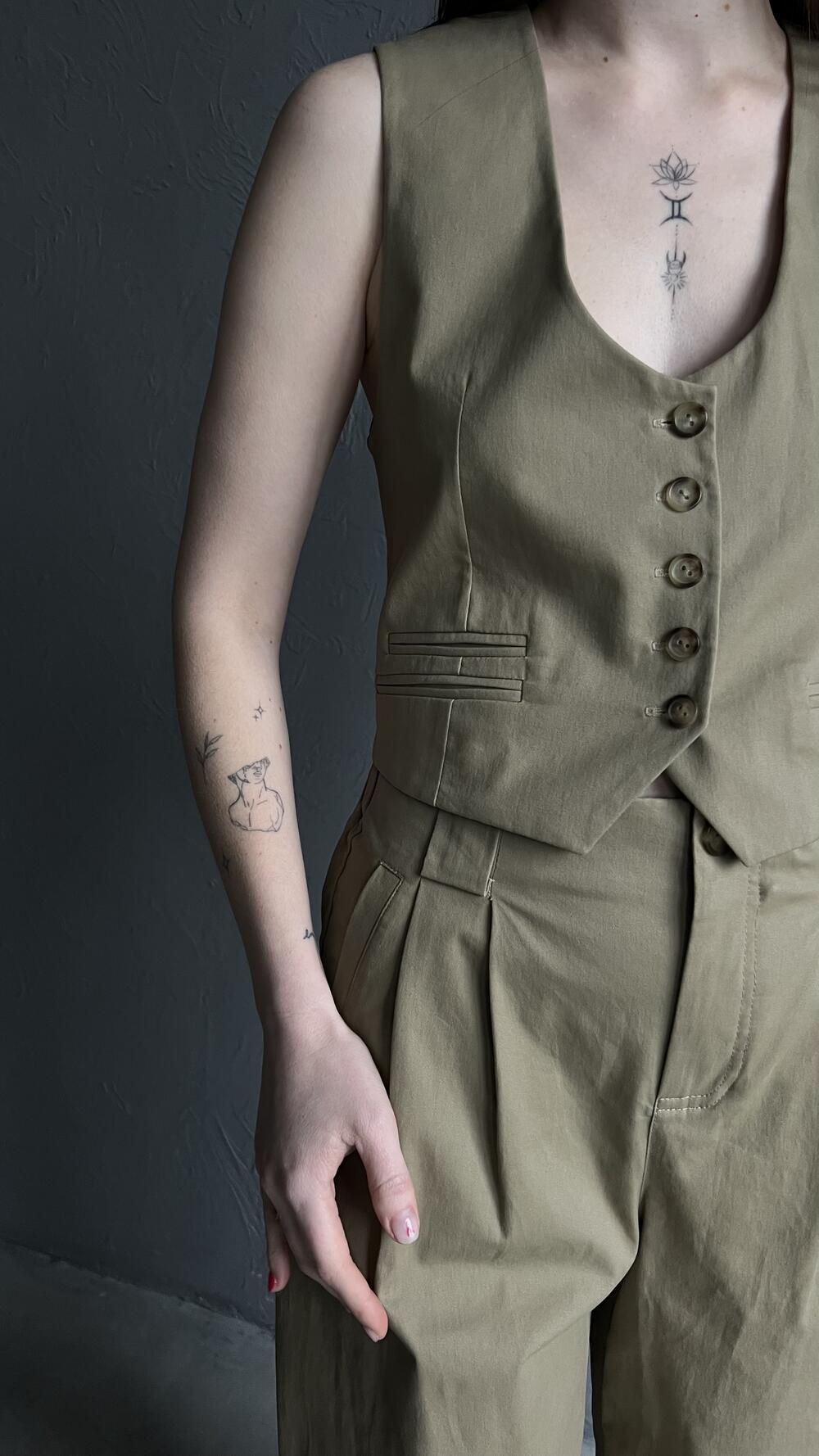 Брюки з защипами Morfin M, Хакі