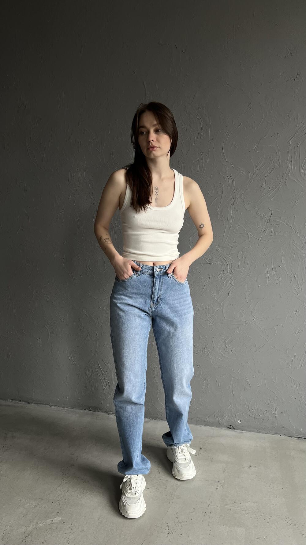 Джинси прямого фасону 3996 Bella 42, Блакитний