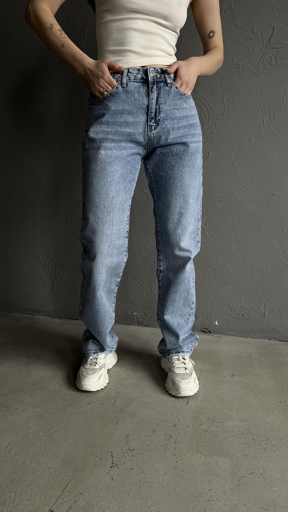 Джинси 3997 прямого фасону з високою посадкою Bella 34, Блакитний